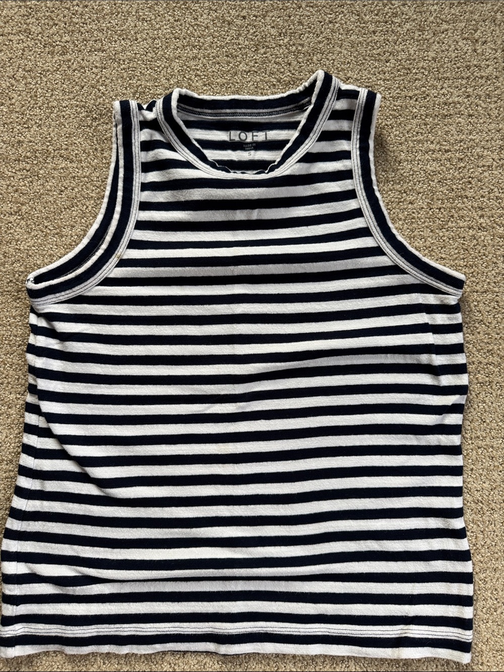 LOFT Navy and White Striped Women’s Tank Top